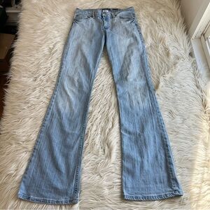 Y2K Vintage Aeropostale FLARE Low Rise Jeans Light Women Junior's Size 5/6 Long